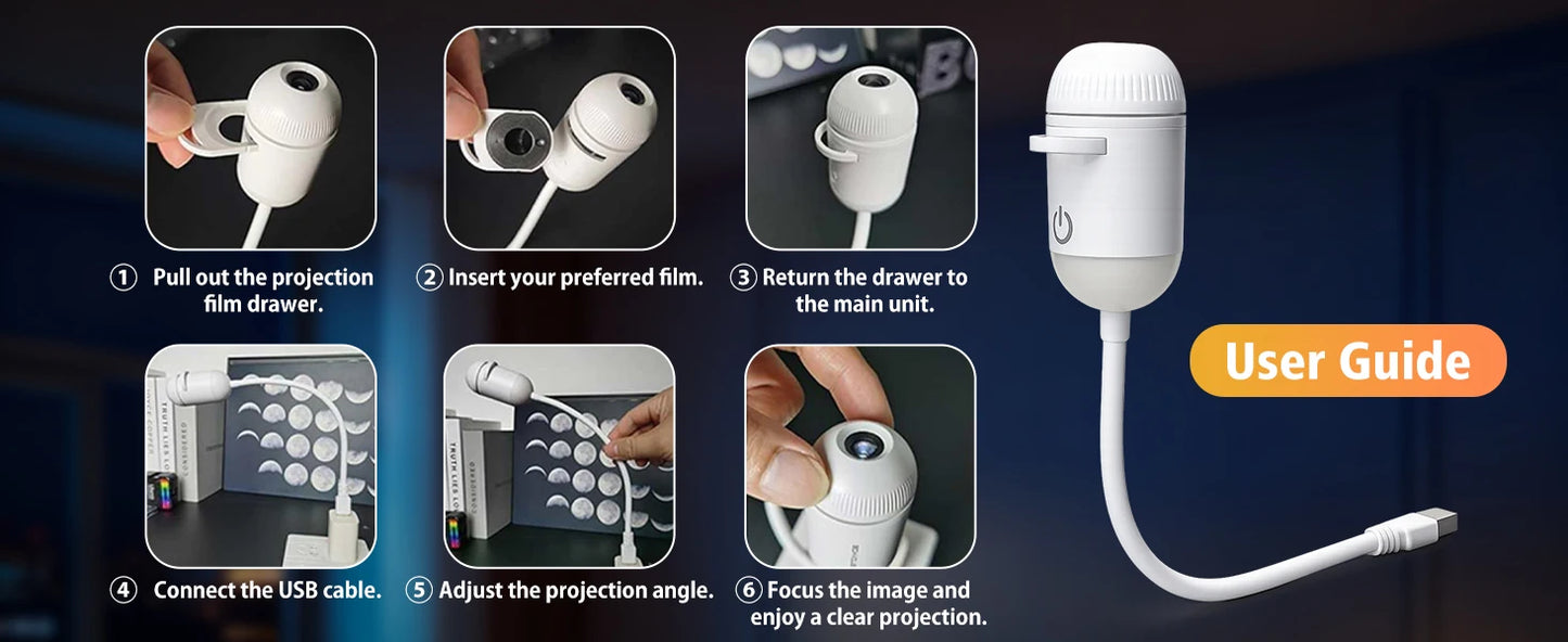 Adjustable USB Atmosphere Projection Lamp